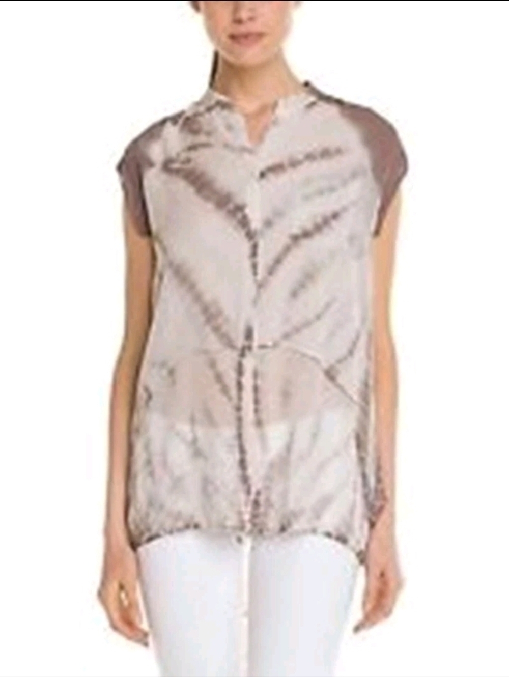 Young Fabulous & Broke Sleeveless Top Women's L Tan Tie Dye Constance NEW